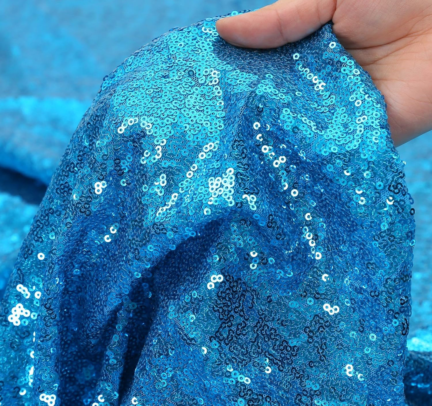 Eternal Beauty Turquoise Sequin Backdrop, 10x10 Ft Glitter Background Curtains for Shimmer Photography Party Wedding Birthday Back Drop Decor