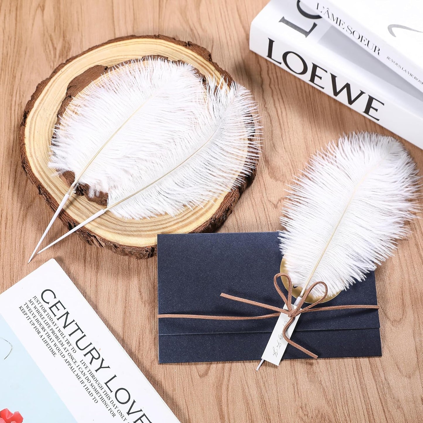 SOGUGOM White Craft Ostrich Feathers - 30PCS 8-10 inch Ostrich Feathers Kit for Centerpieces, Kindergarten Crafts, Dream Catchers and DIY Projects(Off White)