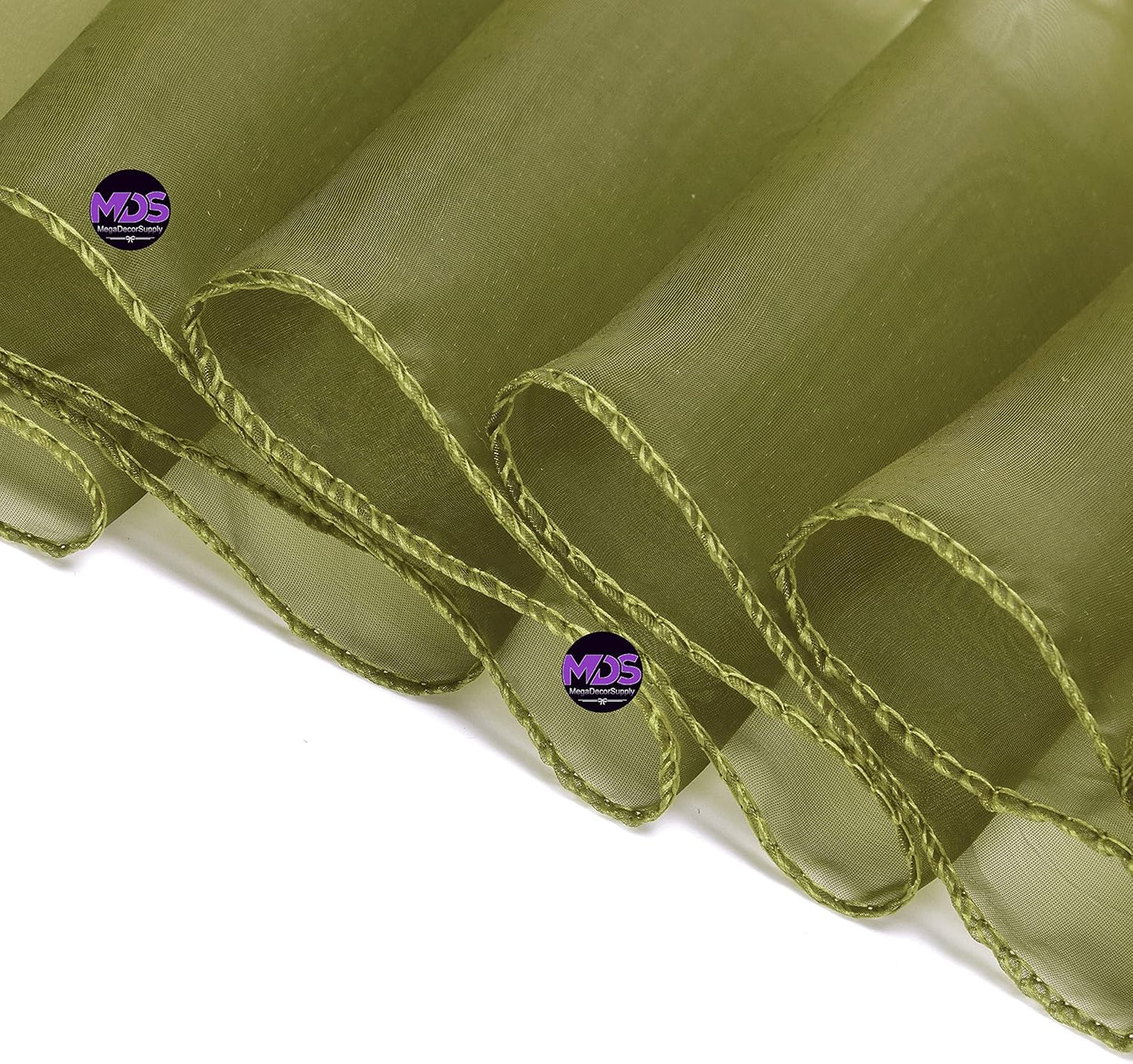 MDS Pack of 100 PCS Organza Chair Sashes Wider Dining Chair Bows Ribbon Tie Back for Wedding Party Birthday Bridal Shower Reception Event Banquet Home Chair Cover Decoration - Olive Green