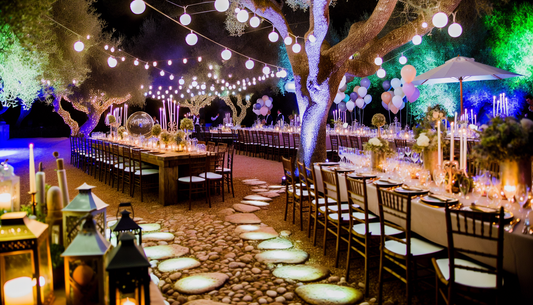 "Creating Unforgettable Ambiance: Decorations, Outdoor Lighting, Dining Essentials"
