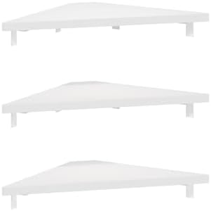 Furinno Rossi Triangle Floating Shelves for Wall, Set of 3 Geometric Corner Shelf, Wall Mounted Shelves for Bathroom, Home Office, Living Room, White - Image 5