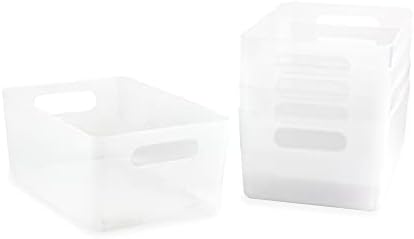 Isaac Jacobs 5-Pack Medium Clear Storage Bin Set (9.5" x 6.5" x 4") by IsaacJacobs