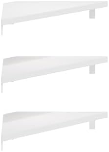 Furinno Rossi Triangle Floating Shelves for Wall, Set of 3 Geometric Corner Shelf, Wall Mounted Shelves for Bathroom, Home Office, Living Room, White - Image 6