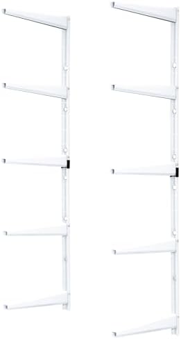 Delta Minimalistic White Shelf Brackets Cycle, Set of 10 Fully Adjustable 12-inch Heavy Duty Shelf Brackets, Holds Up to 800 lbs, Modern Shelf Bracket for Wood Shelves by deltaCycleandHome