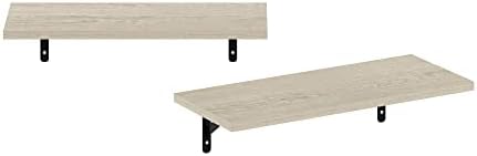 Furinno Rossi Set of 6 Floating Shelves for Wall, Metropolitan Pine - Image 7