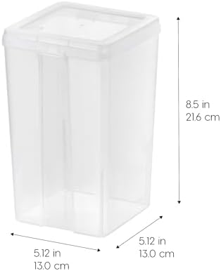 IRIS USA Vertical Plastic Flip Top Storage Containers Bins with Lids for Pantry, Home, Office, Organization, Medium, Stackable Hinged Organizer with Latches, Clear, 10 Pack - Image 4
