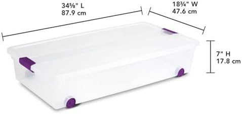 Sterilite ClearView Latch Wheeled Underbed Storage Boxes, 60 Quart, 12-Pack - Image 3