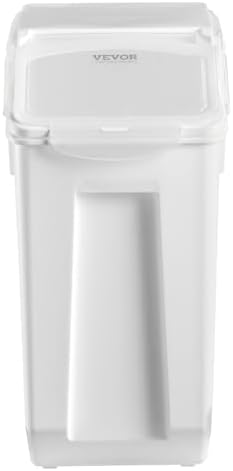 VEVOR Rice Storage Container, 4.5Gallon/20L x2 Capacity Large Dog Food Dispenser Bin, Kitchen Ingredient Grain Cereal Flour Bin, Pet food Containers with Wheels, 2 Measuring Cups, Airtight Lid, 2 Pack - Image 4