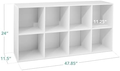 Best Choice Products 8-Cube Storage Organizer, 11in Shelf Opening, Bookcase, Display Shelf, Customizable w/ 3 Removable Back Panels – White - Image 3