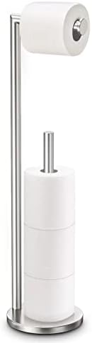 Toilet Paper Holder Stand, Brushed Nickel Toilet Paper Holder Free Standing by Bathth