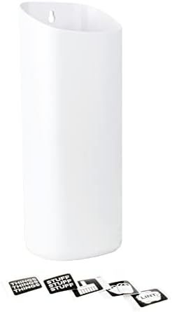 JS Jackson Supplies Small White Lint Bin with Magnetic Back, Slim Profile Trash Bin for Laundry Room and Kitchen, Wall Mountable by JSJACKSONSUPPLIES