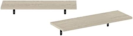 Furinno Rossi Set of 4 Floating Shelves for Wall, Metropolitan Pine - Image 7