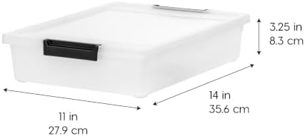IRIS USA 4-Pack 6 Qt Storage Bins with Lids, Clear/Black - Image 4