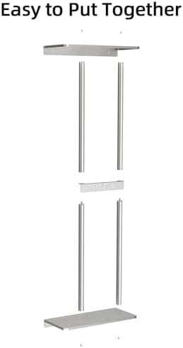 STWWO Bathroom Towel Storage for Bathroom, Wall Towel Rack for Rolled Towels, 30 inch Towel Holder Wall Mounted with Metal Shelf Can Holds 6 Large Towels, Brushed Nickel - Image 4