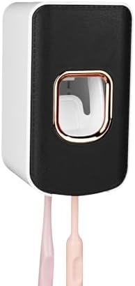 2 Slot Plastic Toothbrush Holder and Toothpaste Dispenser Wall Mounted, Automatic Toothpaste Squeezer, 2 in 1 Tooth Brush Toothpaste Organizer for Shower (Black) - Image 6
