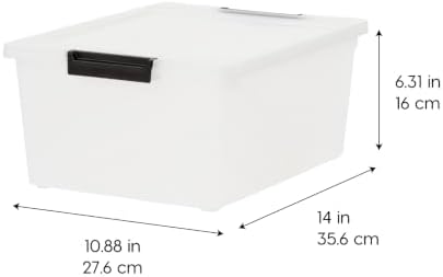 IRIS USA 4-Pack 12 Qt Storage Bins with Lids, Plastic Box, Clear/Black - Image 5