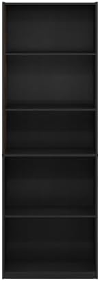 Furinno GEHRY Book Shelf, 5-Tier Bookshelf with Open Shelf, Standing Bookcase with Adjustable Shelves, 11.6 x 24.8 x 71.4, for Living Room, Bedroom, Home Office, Blackwood - Image 6