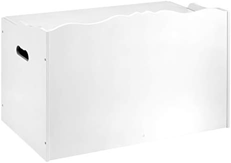 Amazon Basics Kids Wooden Toy Storage Chest with Safety Lid, Spacious Organizer for Bedroom, White, 30" x 18" x 19" - Image 5