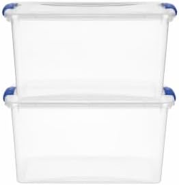 66 Qt Clear Storage Bins 2 Pack with Latch Lid Stackable Heavy Duty by Unknown