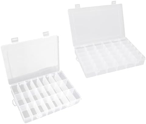 OALCQ 24 Grids 36 Grids 2 Pcs Bead Organizer Box Tackle Box Organizers and Storage Rock Collection Storage Boxes by OALCQ