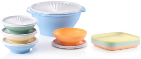 Tupperware Heritage Collection 17.25 cup Salad Bowl and Plate Set - Dreamy Pastel by Tupperware
