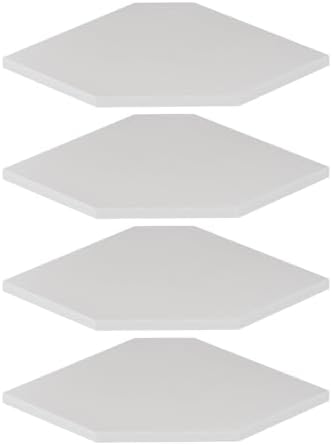 JJL Corner Shelf, 12 Inch Corner Shelf Wall Mounted with Wire Hole, 4 Tier 13.3 Inch Deep Wooden Corner Hanging Shelves for Wall Storage, for Speaker, Cable Box, White by Unknown