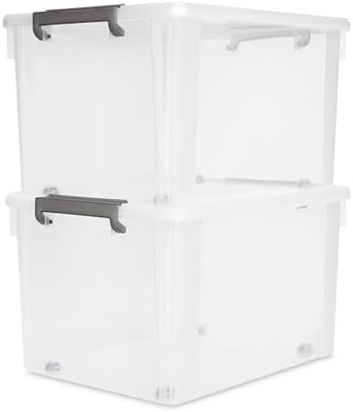 Citylife 2-Pack 58.1 QT Clear Plastic Storage Bins with Latching Lids by CITYLIFEHomeOrganization