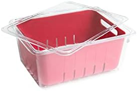 Kitchen Spaces KSCB12-AMZ Colander Bin Stackable Food Storage Organizer for Fridge, Freezer, and Pantry, 8.8" x 6.8" x 3.9", Red & Clear by KitchenSpaces