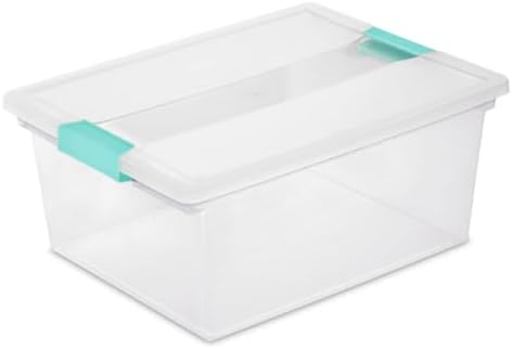 Sterilite Clip Box, Stackable Clear Plastic Bins- Deep, 16-Pack by Sterilite