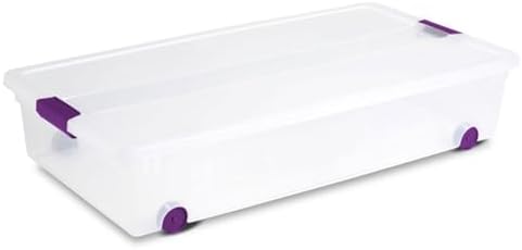 Sterilite ClearView Latch Wheeled Underbed Storage Boxes, 60 Quart, 12-Pack by Sterilite