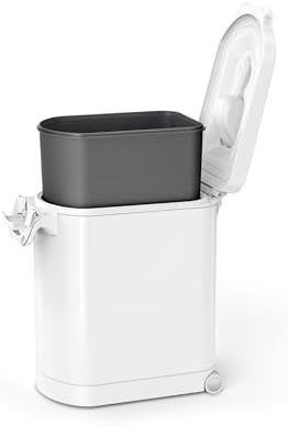 simplehuman Medium Pet Food Storage Container, Holds 25-29 lb / 11-13 kg of Dry Dog Food, Cat Food, or Bird Seed, Airtight Lock-Tight Lid with Magnetic Scoop, BPA-Free, White Steel - Image 5