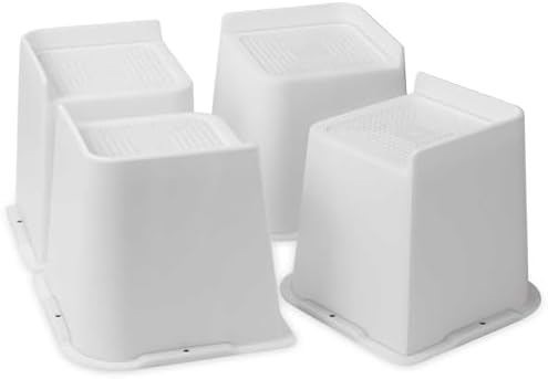 Bed Risers 1 inch, 2 inch, 3 inch, 4 inch, 6 inch, 8 inch Heavy Duty, Oversized Furniture Riser for Couch Sofa Table Chair Leg Frame Dorm, Support up to 6000 Lbs (White 4 Pack, 4 inch) by Yookwutar
