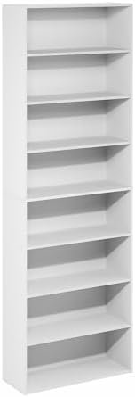 Furinno Basic Book Shelf, 8-Tier Bookcase with Open Shelf, Standing Bookshelf, Cube Storage Organizer, 9 x 24 x 71, for Living Room, Bedroom, Home Office, White - Image 6