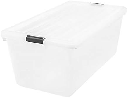 IRIS USA 91 Qt Stackable Storage Bins with Lids, Clear by IRISUSA