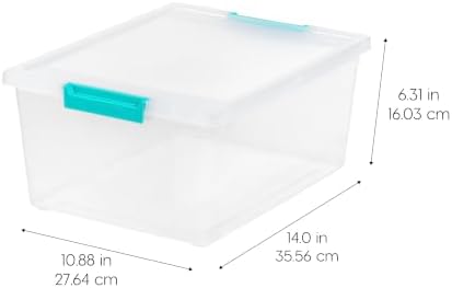 IRIS USA Storage Bins with Lids |Made in USA| 12 Qt - (4-Pack) - Clear - Image 2