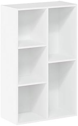 Furinno LUDER 5-Cube Book Shelf, Kids Bookshelf, Toy Storage, White - Image 6