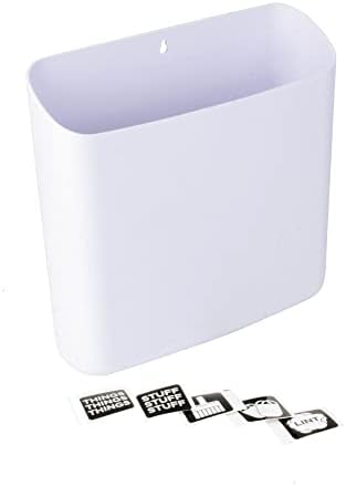 JS Jackson Supplies Large White Lint Bin with Magnetic Back, 9.5 x 9.5-Inch Durable Plastic, Slim Profile Space Saving Trash Bin for Laundry Room and Kitchen, Wall Mountable by JSJACKSONSUPPLIES
