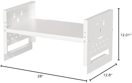 Adjustable Top Storage Shelf for Refrigerator or Washer, Dryer Countertop, Expandable Storage Shelves for Kitchen, Laundry Room and Dorm Room (White) - Image 2