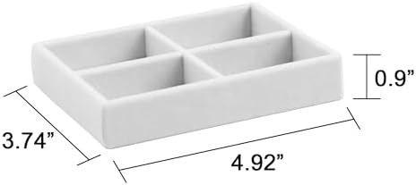 Frebeauty Small Jewelry Trays for Drawer,2 Pack 4 Grid Earring Organizer - Image 3