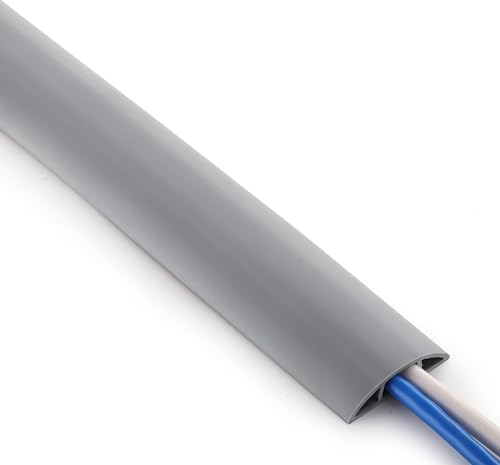 ZhiYo 3.6ft Floor Cord Cover, Cable Cavity 0.6" W x 0.3" H, Grey by ZhiYo