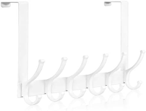 Optish Over The Door Hooks, Door Hanger Hooks for Hanging, Over The Doors Towel Racks for Bathroom, Coat Rack Dorm Essentials (1Pack, White, Fit 1-3/4" Doors) by Optish