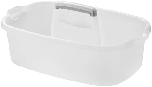 ALINK Plastic Cleaning Storage Caddy with Handle, Large Shower Caddy Basket Organizer for Dorm, Bathroom, Tool, Garden, Kitchen, Cleaning Supplies - Clear by ALINK