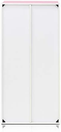 Furinno LUDER 7-Cube Book Shelf, Kids Bookshelf, Toy Storage, White/Pink - Image 7