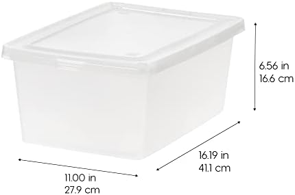 IRIS USA 12-Pack 15 Qt Storage Bins with Lids, Clear, Stackable - Image 2
