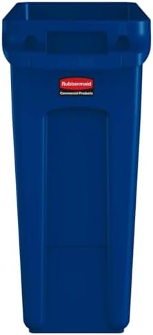 Rubbermaid Commercial Products Slim Jim Trash/Garbage Can with Venting Channels 16-Gallon Blue for Kitchen/Office/Workspace - Image 2