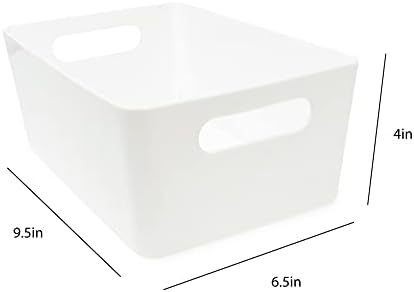 Isaac Jacobs 5-Pack Medium White Storage Bin Set (9.5" x 6.5"x 4") - Image 2