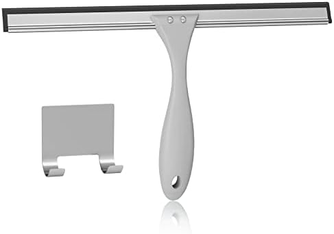 AmazerBath Squeegee for Shower Glass Doors - All-Purpose Squeegee with Hook for Shower Doors, Windows, Mirrors, Tiles and Car Glass, 12 Inches by AmazerBath