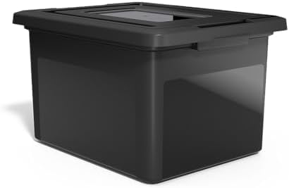 Staples Hanging File Folder Box, Storage Bin Organizer, Snap Lid by Staples