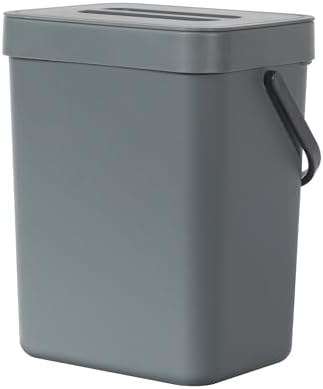 EKO Puro Mini Wall-Mounted Kitchen Trash Can with Lid Food Waste Caddy, 0.79 Gal / 3L (Grey), 3L (Pack of 12) by Unknown