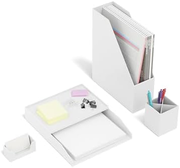 TRU RED Plastic Magazine File, White, Vertical Desktop Organizer - Image 3